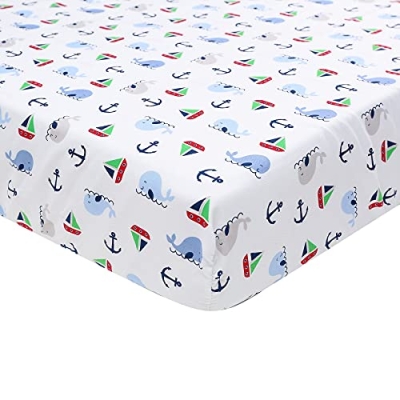 Product: 1 PC Garden Animal Nursery Crib Bedding Set (Blue Whale Sail Boat)