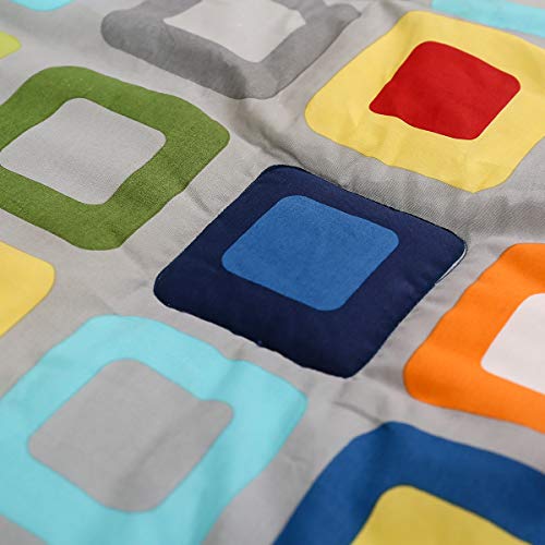 Gray Navy Geometry Square Crib Bedding Set, 10 Piece Cotton Blend Nursery Ensemble, 84 x 107 CM 2 Product: 10 PCs Gray Navy Geometry Square Nursery Crib Bedding Set Baby Boy Baby Girl Colorful Square Theme Cot Bedding Set