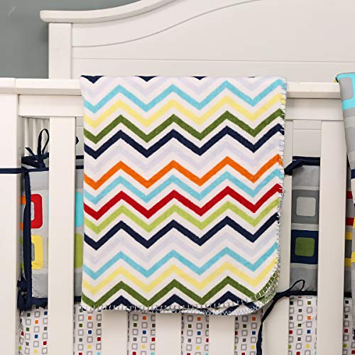 Gray Navy Geometry Square Crib Bedding Set, 10 Piece Cotton Blend Nursery Ensemble, 84 x 107 CM 4 Product: 10 PCs Gray Navy Geometry Square Nursery Crib Bedding Set Baby Boy Baby Girl Colorful Square Theme Cot Bedding Set