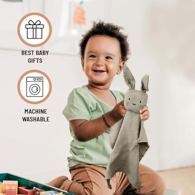100% Cotton Muslin Crib Bedding Set, Beige Fitted Crib Sheet, Security Baby Blanket, Nursery Essential 20.5cm 10 Product: 100% Cotton Muslin Crib Bedding Set – Beige Fitted Crib Sheet & Security Baby Blanket | Newborn Essentials, Baby Bed, Baby Boy/Baby Girl Toys, Toddler Essentials, Baby Registry