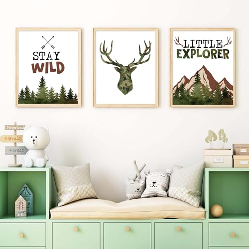 Personalized Woodland Baby Crib Bedding Set, Soft Minky Blanket, 3 Canvas Wall Prints, Newborn Nursery Decor, 2 Pcs, 20.5cm 2 Product: 2 Pcs Baby Crib Bedding Set for Boys and Girls, Newborn Infant & Toddler Nursery Bed Set Decor, Canvas Posters & Baby Blanket Super Soft Minky with Double Layer Dotted Backing (TM254 Woodland Set2)