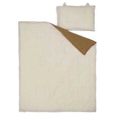 Reversible Crib Bedding Set, Mustard Yellow Cream, 3 Piece Nursery Set, 27.5 x 52 Inches 9 Product: 2 Sided Crib Bedding Set – 3-Piece Baby Bedding in Dark Yellow and Beige – Soft, Cozy Set Includes Fitted Sheet, Blanket, Pillowcase – 27.5 x 52 Inches