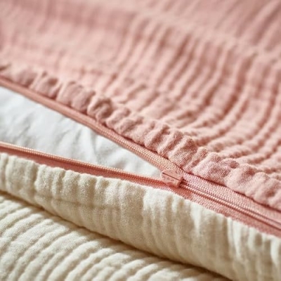 2 Sided Crib Bedding Set, 3 Piece Baby Bedding, Pale Pink Beige, Reversible Duvet Cover, Pillowcase Ears, Fitted Sheet, 27.5 x 52 Inches 10 Product: 2 Sided Crib Bedding Set – 3-Piece Baby Bedding in Pale Pink and Beige – Soft, Cozy Set Includes Fitted Sheet, Blanket, Pillowcase – 27.5 x 52 Inches