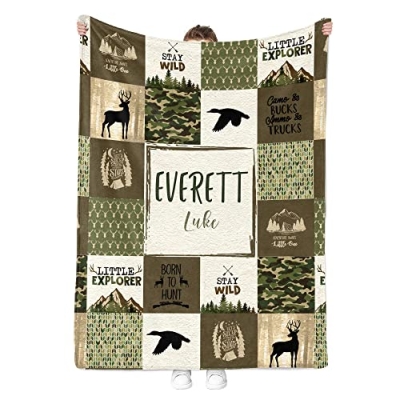 Personalized Baby Crib Bedding Set, Fitted Crib Sheet Pillowcase Blanket, Deer TM699 3pcs, Nursery Gift 7 Product: 3 Pcs Baby Crib Bedding Set for Boys and Girls, Newborn Infant & Toddler Nursery Bed Set Decor, Fitted Crib Sheet Pillowcase & Baby Blanket with Double Layer Dotted Backing (Deer TM699 3pcs)