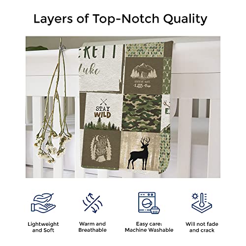 Personalized Baby Crib Bedding Set, Fitted Crib Sheet Pillowcase Blanket, Deer TM699 3pcs, Nursery Gift 3 Product: 3 Pcs Baby Crib Bedding Set for Boys and Girls, Newborn Infant & Toddler Nursery Bed Set Decor, Fitted Crib Sheet Pillowcase & Baby Blanket with Double Layer Dotted Backing (Deer TM699 3pcs)