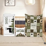 Product: 3 Pcs Baby Crib Bedding Set for Boys and Girls, Newborn Infant & Toddler Nursery Bed Set Decor, Fitted Crib Sheet Pillowcase & Baby Blanket with Double Layer Dotted Backing (Deer TM699 3pcs)