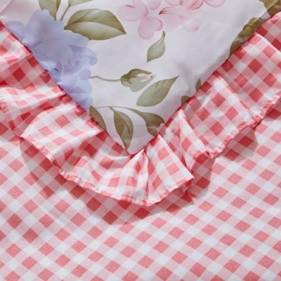 Product: 3 Pieces Flowers Crib Bedding Set Baby Ruffled Quilted Comforter with Fitted Sheet and Bed Skirt - Cute Ruffled Shabby Chic Baby Bedding Soft Blanket Floral Design