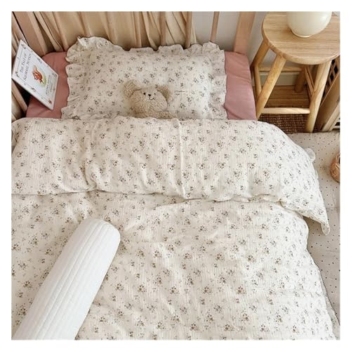 Muslin Cotton Crib Bedding Set, Pink Nursery Bedding, Crib Sheet Duvet Cover Pillowcase, 3PCS, No Filler 20.5cm 1 Product: 3PCS Bedding Set Muslin Cotton Crib Sheet Duvet Cover Sheet Pillowcase No Filler,Bedding Set