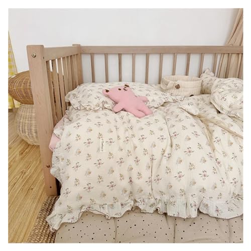 Muslin Cotton Crib Bedding Set, Pink Nursery Bedding, Crib Sheet Duvet Cover Pillowcase, 3PCS, No Filler 20.5cm 2 Product: 3PCS Bedding Set Muslin Cotton Crib Sheet Duvet Cover Sheet Pillowcase No Filler,Bedding Set