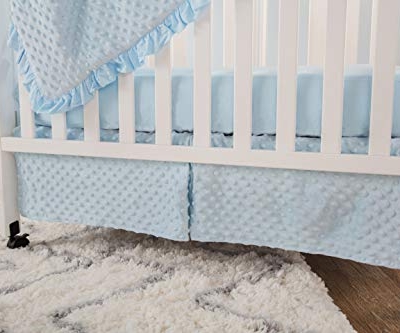 Product: American Baby Company Heavenly Soft Minky Dot 3-Piece Mini/Portable Crib Bedding Set, Blue, for Boys and Girls