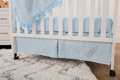 Product: American Baby Company Heavenly Soft Minky Dot 3-Piece Mini/Portable Crib Bedding Set, Blue, for Boys and Girls