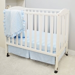 Product: American Baby Company Heavenly Soft Minky Dot 3-Piece Mini/Portable Crib Bedding Set, Blue, for Boys and Girls