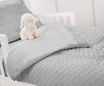 Product: American Baby Company Heavenly Soft Minky Dot Chenille Toddler Bedding Set, Gray, 4 Piece, for Boys and Girls