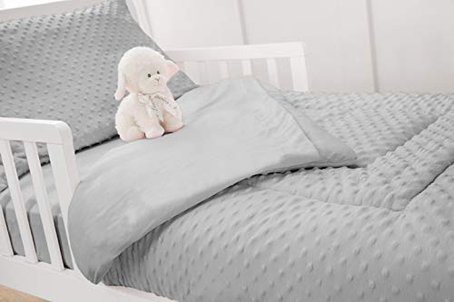 Product: American Baby Company Heavenly Soft Minky Dot Chenille Toddler Bedding Set, Gray, 4 Piece, for Boys and Girls