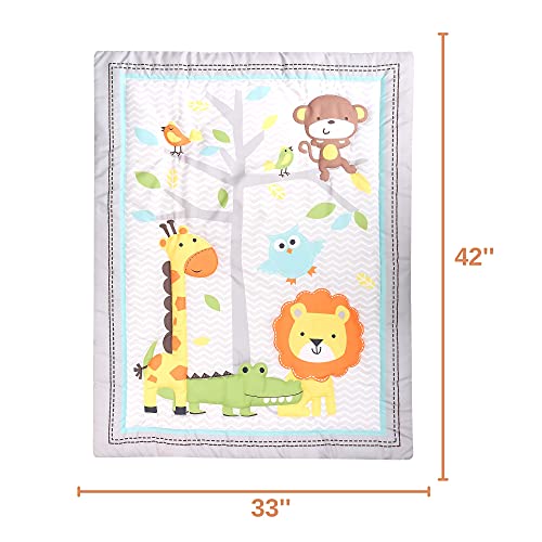 Product: Baby Bees 3 Pieces Jungle Party Crib Bedding Sets for Boys and Girls | Baby Bedding Set of Crib Fitted Sheet, Quilt for Standard Size Crib