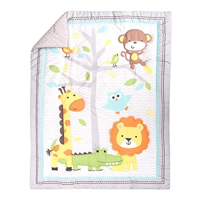 Product: Baby Bees 3 Pieces Jungle Party Crib Bedding Sets for Boys and Girls | Baby Bedding Set of Crib Fitted Sheet, Quilt for Standard Size Crib
