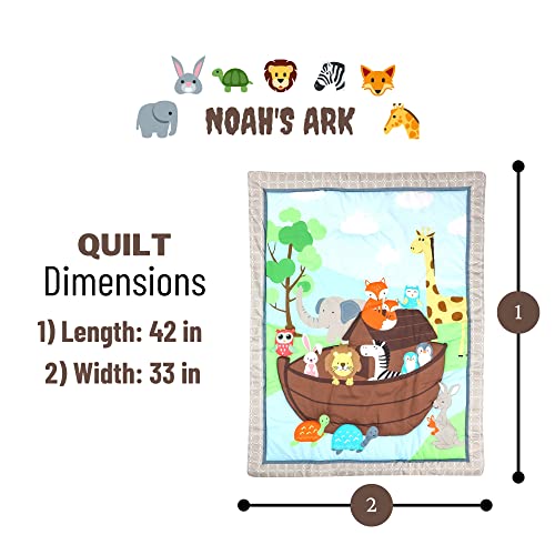 Product: Baby Bees 3 Pieces Noah's Ark Crib Bedding Sets for Boys and Girls | Baby Bedding Set of Crib Fitted Sheet, Quilt for Standard Size Crib