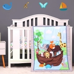 Product: Baby Bees 3 Pieces Noah's Ark Crib Bedding Sets for Boys and Girls | Baby Bedding Set of Crib Fitted Sheet, Quilt for Standard Size Crib