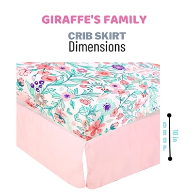 Product: Baby Bees 4 Pieces Giraffe's Family Crib Bedding Sets for Boys and Girl | Baby Bedding Set of 2 Crib Sheets, Quilt, Dust Ruffle for Standard Size Crib