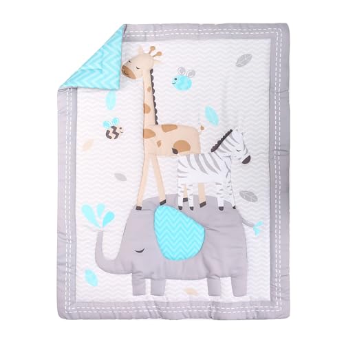 Baby Bees Animals Crib Bedding Set, Boys Girls 4 Piece Nursery Set, Quilt Sheet Dust Ruffle Wall Decal, Standard Size Crib 52x28 6 Product: Baby Bees Animals 4 Pieces Crib Bedding Sets for Boys and Girls | Baby Bedding Crib Set of Sheet, Quilt, Dust Ruffle & Wall Decal Set for Standard Size