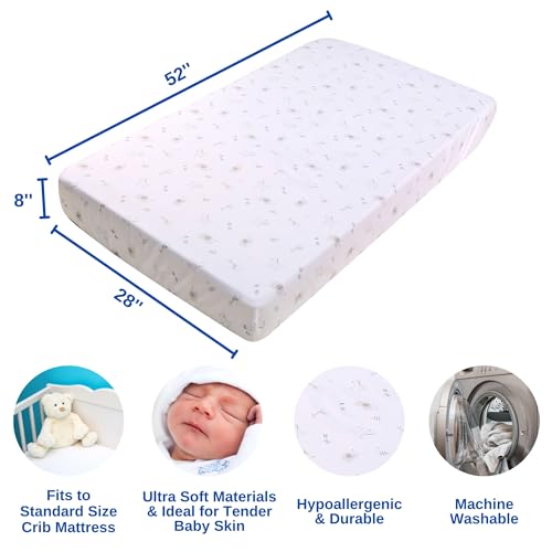 Baby Bees Animals Crib Bedding Set, Boys Girls 4 Piece Nursery Set, Quilt Sheet Dust Ruffle Wall Decal, Standard Size Crib 52x28 2 Product: Baby Bees Animals 4 Pieces Crib Bedding Sets for Boys and Girls | Baby Bedding Crib Set of Sheet, Quilt, Dust Ruffle & Wall Decal Set for Standard Size