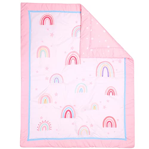 Product: Baby Bees Rainbows 4 Pieces Crib Bedding Sets for Boys & Girls | Baby Bedding Set of Crib Sheet, Quilt, Dust Ruffle for Standard Size Crib