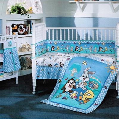 Baby Looney Tunes Nursery Accessory Set, Crib Skirt, Flannel Receiving Blanket, Diaper Stacker, 30x40in 12.5x23in 28x52in 6 Product: Baby Looney Tunes 3 Piece Garden Party Accessory Set - Crib Skirt, Flannel Receiving Blanket, Diaper Stacker