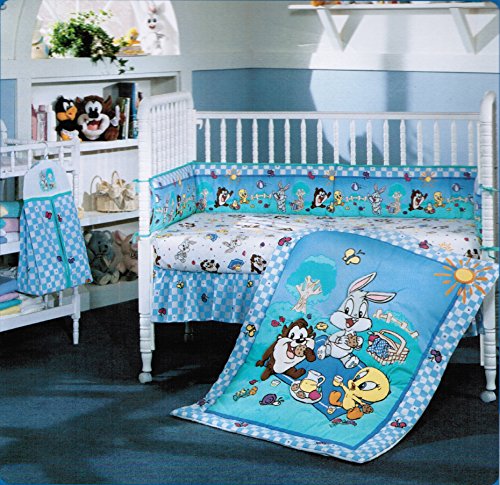 Baby Looney Tunes Nursery Accessory Set, Crib Skirt, Flannel Receiving Blanket, Diaper Stacker, 30x40in 12.5x23in 28x52in 2 Product: Baby Looney Tunes 3 Piece Garden Party Accessory Set - Crib Skirt, Flannel Receiving Blanket, Diaper Stacker