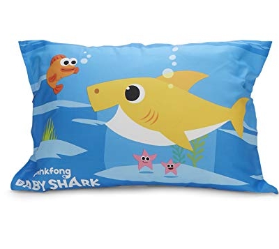 Baby Shark Toddler Bed Set, Reversible Comforter, Matching Sheets, Pillowcase, Boys Girls Nursery Bedding, 58x42 in এই 11 Product: Baby Shark 4-Piece Toddler Bed Set including Super Soft Matching Sheets Set, Pillowcase, and Reversable Comforter For Boys and Girls - (Offical Product)