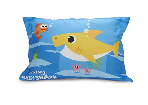 Baby Shark Toddler Bed Set, Reversible Comforter, Matching Sheets, Pillowcase, Boys Girls Nursery Bedding, 58x42 in এই 4 Product: Baby Shark 4-Piece Toddler Bed Set including Super Soft Matching Sheets Set, Pillowcase, and Reversable Comforter For Boys and Girls - (Offical Product)