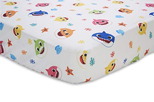 Baby Shark Toddler Bed Set, Reversible Comforter, Matching Sheets, Pillowcase, Boys Girls Nursery Bedding, 58x42 in এই 2 Product: Baby Shark 4-Piece Toddler Bed Set including Super Soft Matching Sheets Set, Pillowcase, and Reversable Comforter For Boys and Girls - (Offical Product)