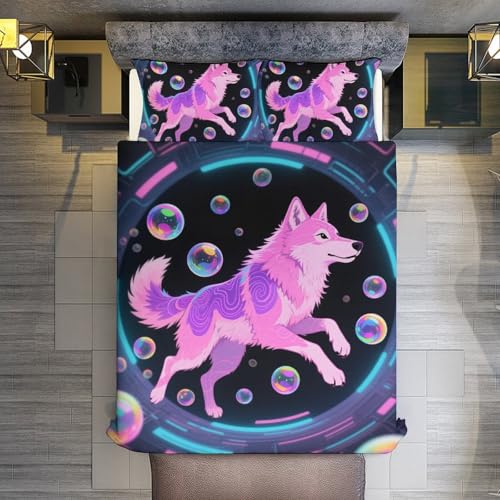 Baby Wolf Aurora Sky Nursery Bedding Set, 3 Piece Hypoallergenic Crib Quilt Cover, Colorful Northern Lights, Twin 173x218cm 5 Product: Baby Wolf Aurora Sky Nursery Set - Crib 3PC Hypoallergenic Bedding, Colorful Northern Lights,Twin:68"x90"/173 * 229cm