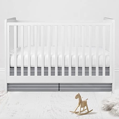 Bacati Black White Crib Bedding Set, Dots Stripes 10 Piece, 2 Fitted Sheets, Breathable Cotton Percale, 10 pc 16 Product: Bacati - Dots Stripes Black White 10 pc Crib Bedding Set with 2 Crib Fitted Sheets