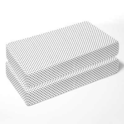 Bacati Black White Crib Bedding Set, Dots Stripes 10 Piece, 2 Fitted Sheets, Breathable Cotton Percale, 10 pc 11 Product: Bacati - Dots Stripes Black White 10 pc Crib Bedding Set with 2 Crib Fitted Sheets