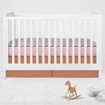Bacati Girls Triangles Coral Navy Crib Bedding Set, 10 Piece Nursery Set, 4 Swaddling Blankets, 100% Muslin Percale 10 Piece 12 Product: Bacati - Girls Triangles Coral Navy 10 Piece Crib Bedding Set with 4 Swaddling Blankets
