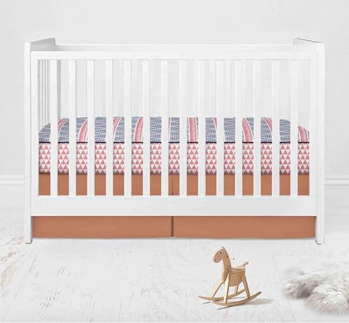 Bacati Girls Triangles Coral Navy Crib Bedding Set, 10 Piece Nursery Set, 4 Swaddling Blankets, 100% Muslin Percale 10 Piece 4 Product: Bacati - Girls Triangles Coral Navy 10 Piece Crib Bedding Set with 4 Swaddling Blankets