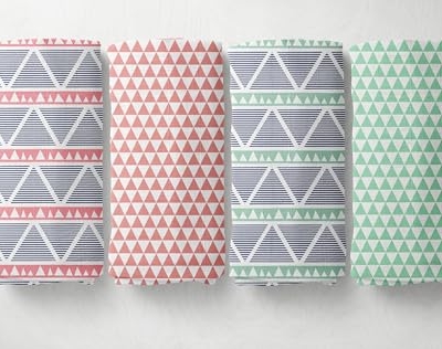 Bacati Girls Triangles Coral Navy Crib Bedding Set, 10 Piece Nursery Set, 4 Swaddling Blankets, 100% Muslin Percale 10 Piece 13 Product: Bacati - Girls Triangles Coral Navy 10 Piece Crib Bedding Set with 4 Swaddling Blankets