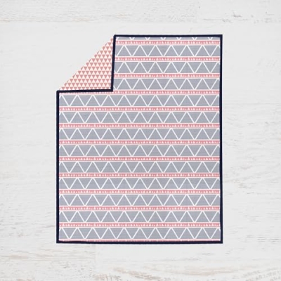 Bacati Girls Triangles Coral Navy Crib Bedding Set, 10 Piece Nursery Set, 4 Swaddling Blankets, 100% Muslin Percale 10 Piece 10 Product: Bacati - Girls Triangles Coral Navy 10 Piece Crib Bedding Set with 4 Swaddling Blankets