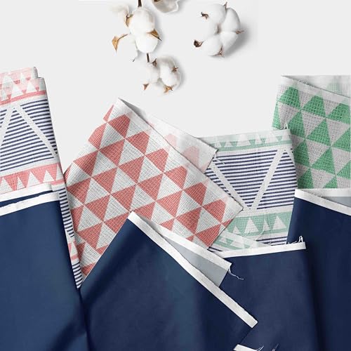 Bacati Girls Triangles Mint Navy 10 Piece Crib Bedding Set, 4 Muslin Swaddling Blankets, Nursery Bedding Set 10 Piece 1 Product: Bacati - Girls Triangles Mint Navy 10 Piece Crib Bedding Set with 4 Swaddling Blankets
