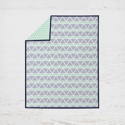 Bacati Girls Triangles Mint Navy 10 Piece Crib Bedding Set, 4 Muslin Swaddling Blankets, Nursery Bedding Set 10 Piece 10 Product: Bacati - Girls Triangles Mint Navy 10 Piece Crib Bedding Set with 4 Swaddling Blankets
