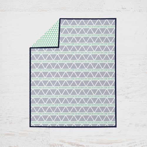 Bacati Girls Triangles Mint Navy 10 Piece Crib Bedding Set, 4 Muslin Swaddling Blankets, Nursery Bedding Set 10 Piece 2 Product: Bacati - Girls Triangles Mint Navy 10 Piece Crib Bedding Set with 4 Swaddling Blankets