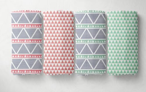 Bacati Girls Triangles Mint Navy 10 Piece Crib Bedding Set, 4 Muslin Swaddling Blankets, Nursery Bedding Set 10 Piece 6 Product: Bacati - Girls Triangles Mint Navy 10 Piece Crib Bedding Set with 4 Swaddling Blankets