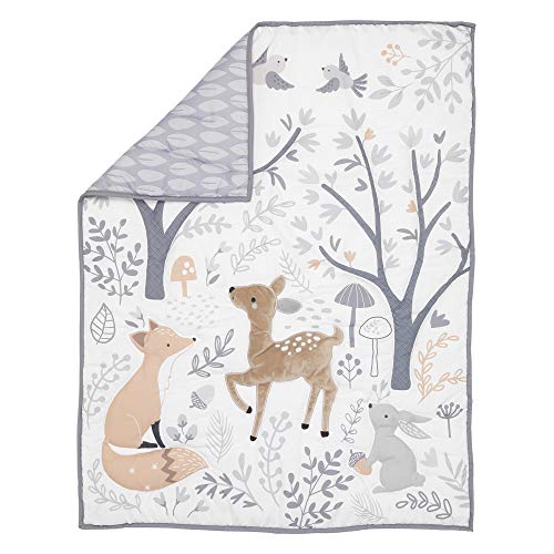 Woodland Forest Crib Bedding Set, 3 Piece Quilt Fitted Sheet Bed Skirt, Deer Nature Print, 28x52in 2 Product: Bedtime Originals 3 Piece Crib Bedding Set, Deer Park, Multicolor