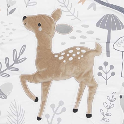 Woodland Forest Crib Bedding Set, 3 Piece Quilt Fitted Sheet Bed Skirt, Deer Nature Print, 28x52in 12 Product: Bedtime Originals 3 Piece Crib Bedding Set, Deer Park, Multicolor