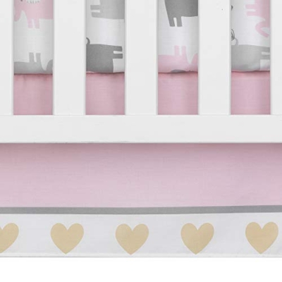 Bedtime Originals Eloise Pink 3 Piece Crib Bedding Set, Elephant Nursery Comforter Sheet Skirt, Baby Girl Bedding 9 Product: Bedtime Originals Eloise 3-Piece Crib Bedding Set, Pink (Pack of 1)