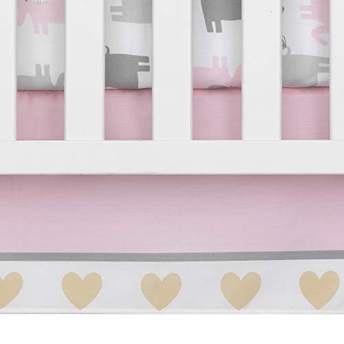 Bedtime Originals Eloise Pink 3 Piece Crib Bedding Set, Elephant Nursery Comforter Sheet Skirt, Baby Girl Bedding 4 Product: Bedtime Originals Eloise 3-Piece Crib Bedding Set, Pink (Pack of 1)