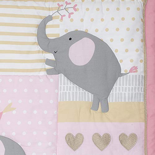 Bedtime Originals Eloise Pink 3 Piece Crib Bedding Set, Elephant Nursery Comforter Sheet Skirt, Baby Girl Bedding 2 Product: Bedtime Originals Eloise 3-Piece Crib Bedding Set, Pink (Pack of 1)