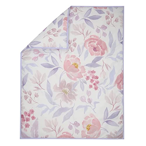 Lavender Floral Baby Crib Bedding Set, 3 Piece Quilt Fitted Sheet Crib Skirt, Pink Purple Botanical Nursery 7 Product: Bedtime Originals Lavender Floral 3-Piece Baby Crib Bedding Set - Pink/Purple