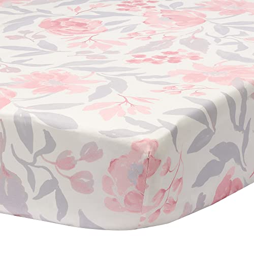 Lavender Floral Baby Crib Bedding Set, 3 Piece Quilt Fitted Sheet Crib Skirt, Pink Purple Botanical Nursery 3 Product: Bedtime Originals Lavender Floral 3-Piece Baby Crib Bedding Set - Pink/Purple