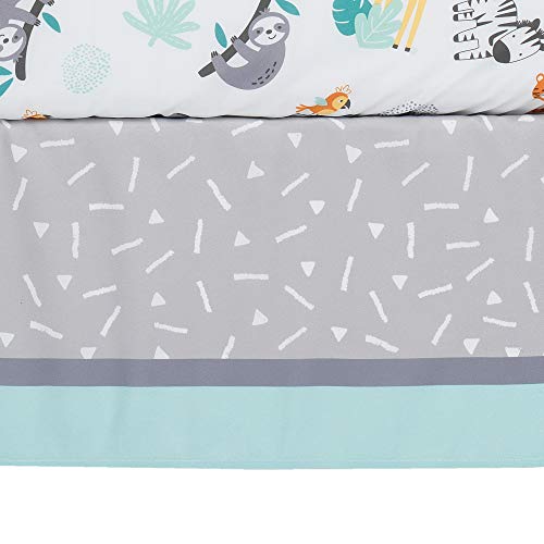 Safari Friends Crib Bedding Set, Jungle Animals 3 Piece Quilt Sheet Skirt, Gender Neutral Nursery 51in x 27in 6 Product: Bedtime Originals Mighty Jungle 3Piece Crib Bedding Set, Multicolor (283003V)